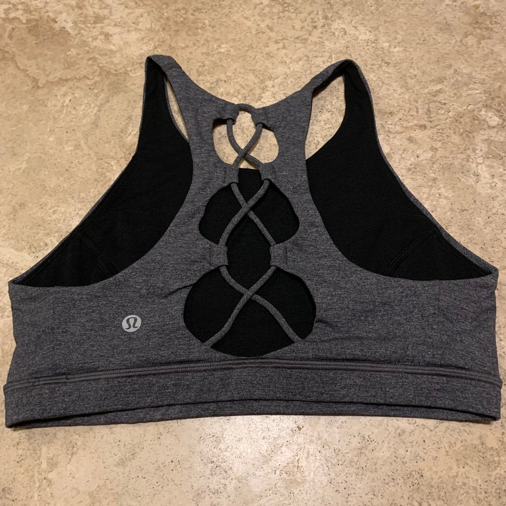 Lululemon Tied To It Sports Bra -- Gray (6)